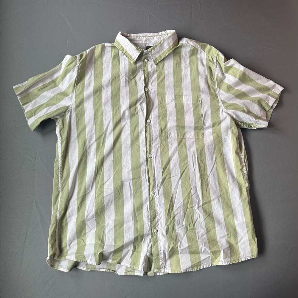 Men’s H&M Green Striped Shirt
